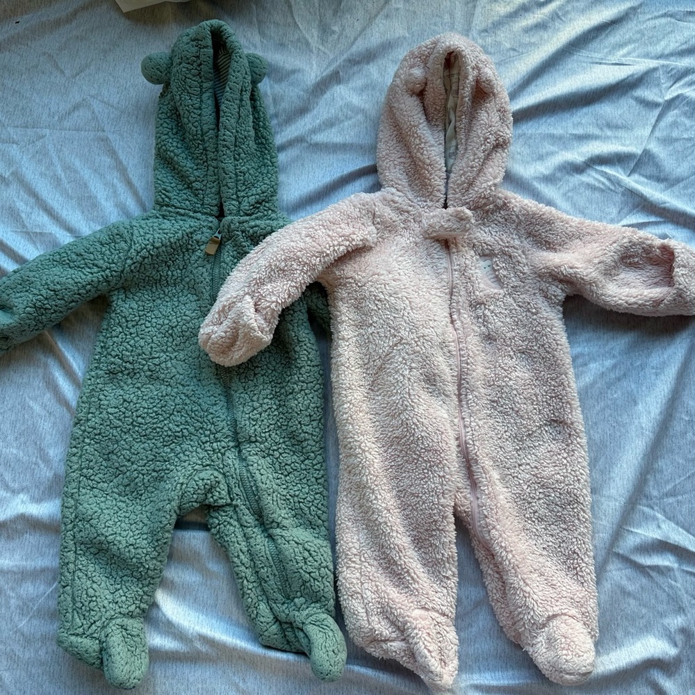 Baby Hooded Sherpa Jumpsuit Winter Pajamas